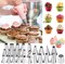44 Pieces Cake Decorating Set, Stainless Steel Piping Icing Nozzles, Reusable Silicone Piping Bag, Suitable for Cakes, Cupcakes, Cookies, Pastries, Beginners